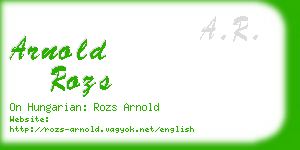 arnold rozs business card